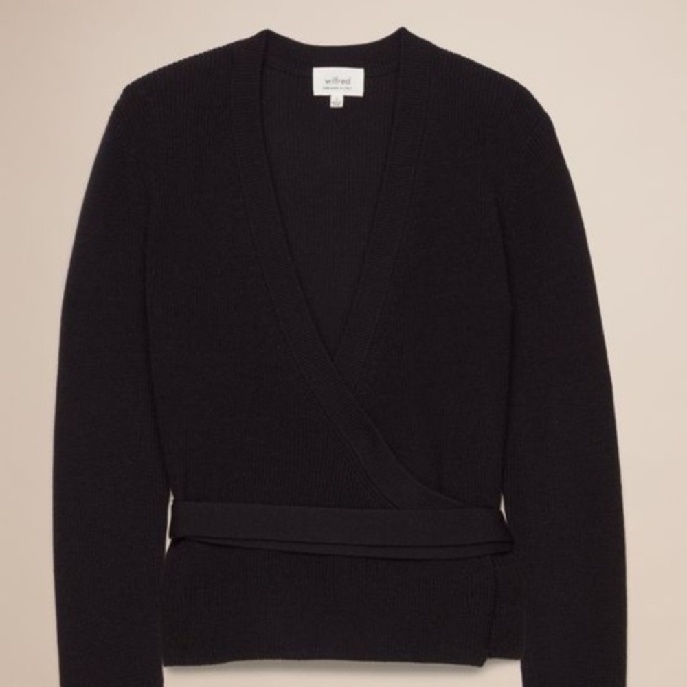Aritzia Wilfred Wool Ballerina Style Wrap Sweater